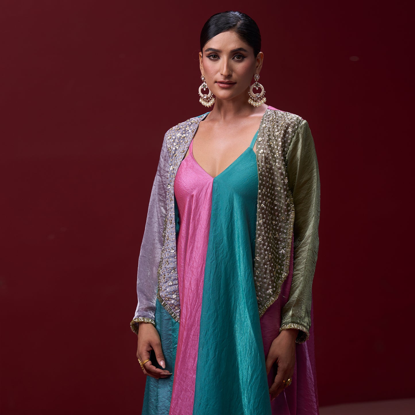 Flare Candy 4 Color dress with embellished jacket