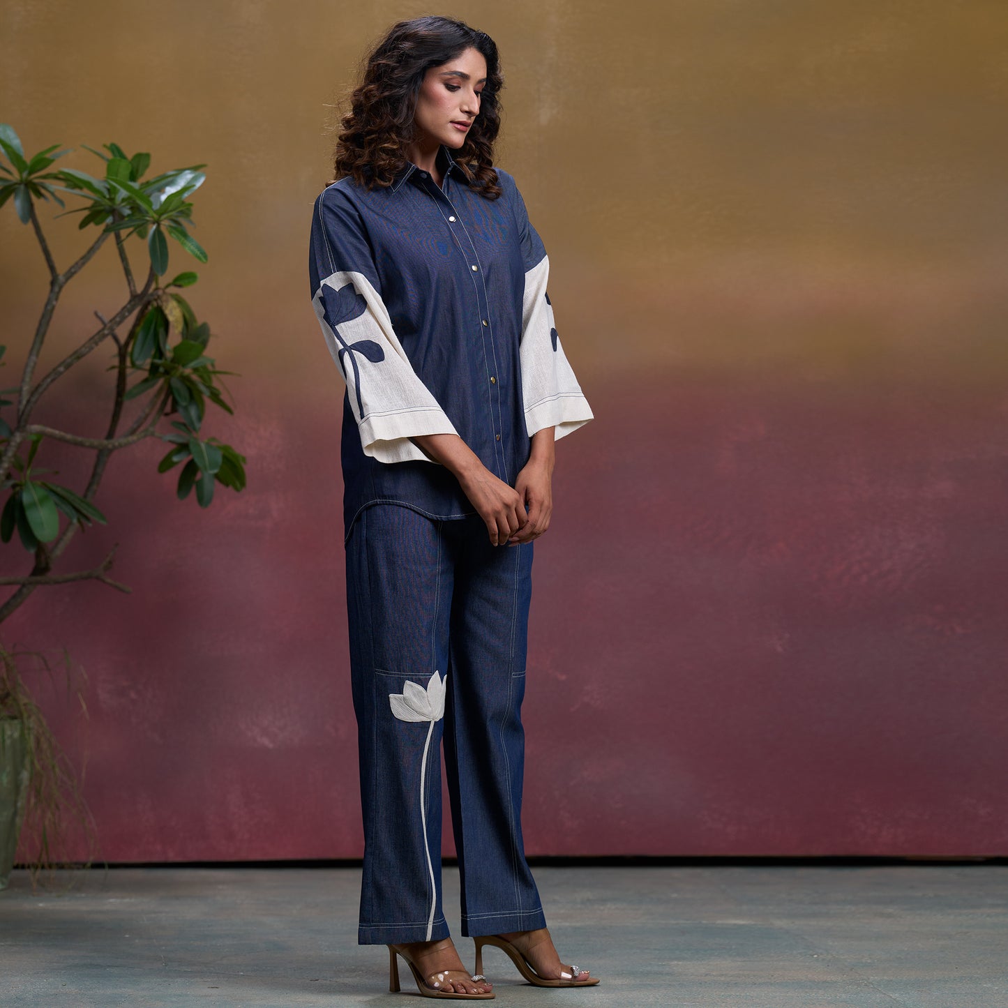 Indigo Petal Denim Co-ord Set