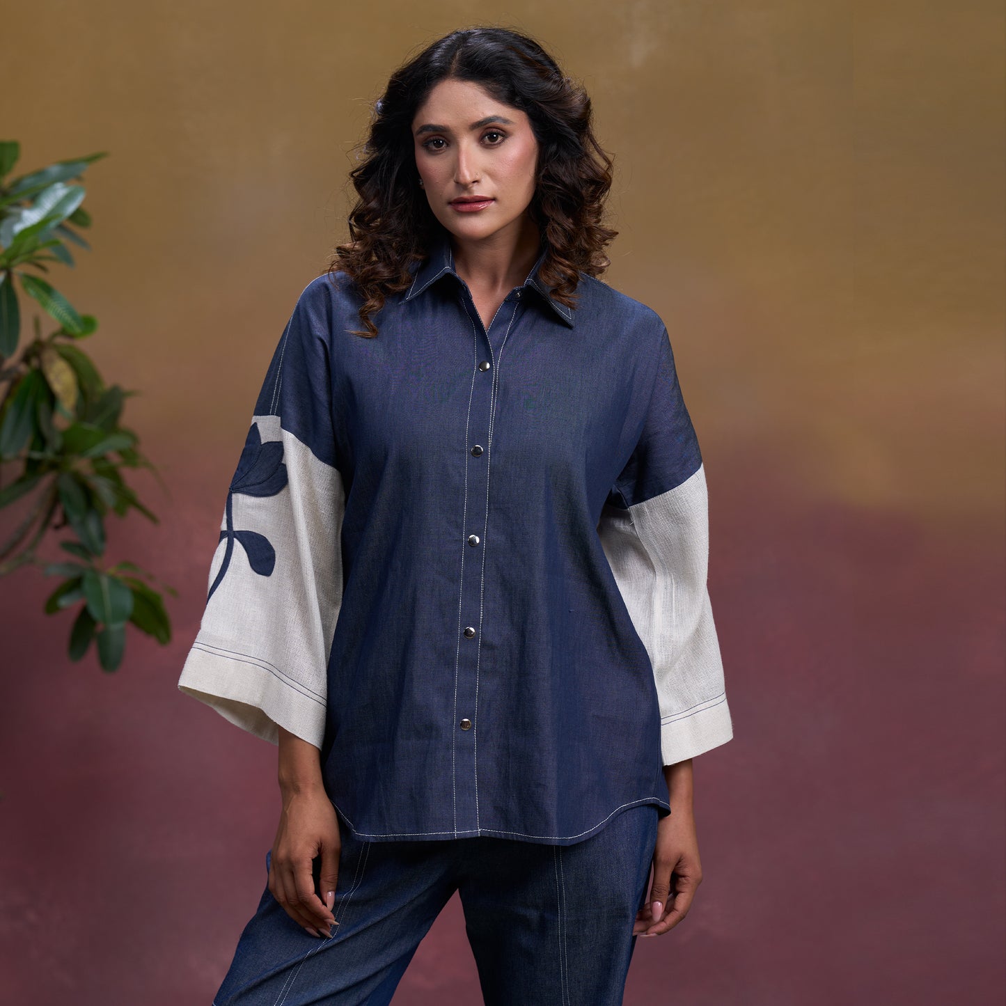 Indigo Petal Denim Co-ord Set