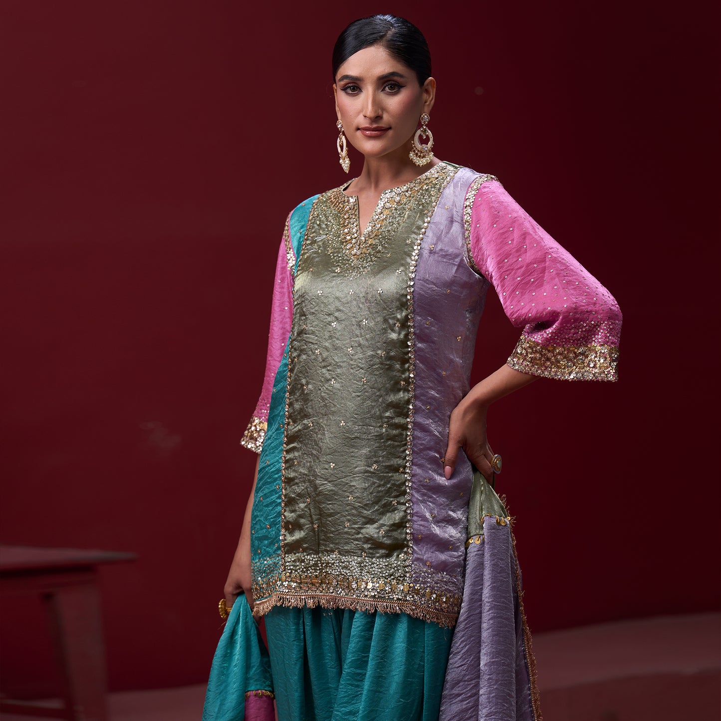 Farshi Candy 4 Color Pant with Embellished kurta and Dupatta