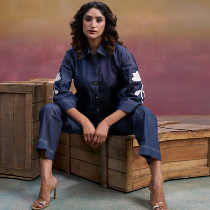 Indigo Leaf Denim Co-ord Set