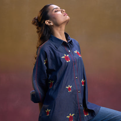 Indigo Turtle Trail Denim Shirt