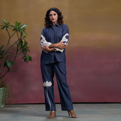 Indigo Petal Denim Co-ord Set