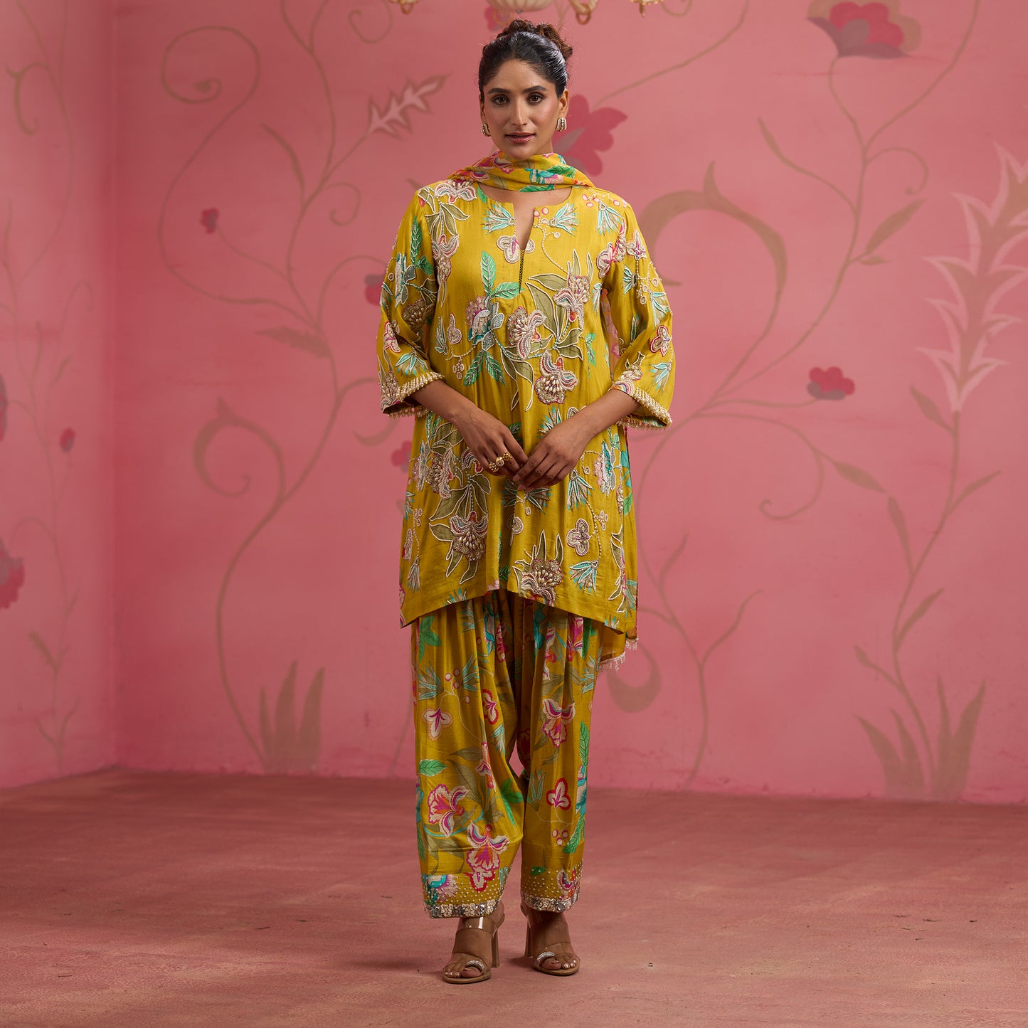 Bloom Story – Mustard Garden Hand-Embroidered Kurta Set
