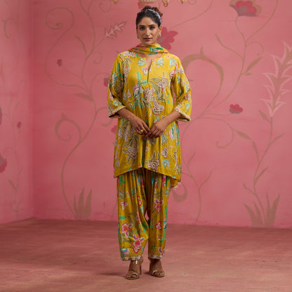 Bloom Story – Mustard Garden Hand-Embroidered Kurta Set