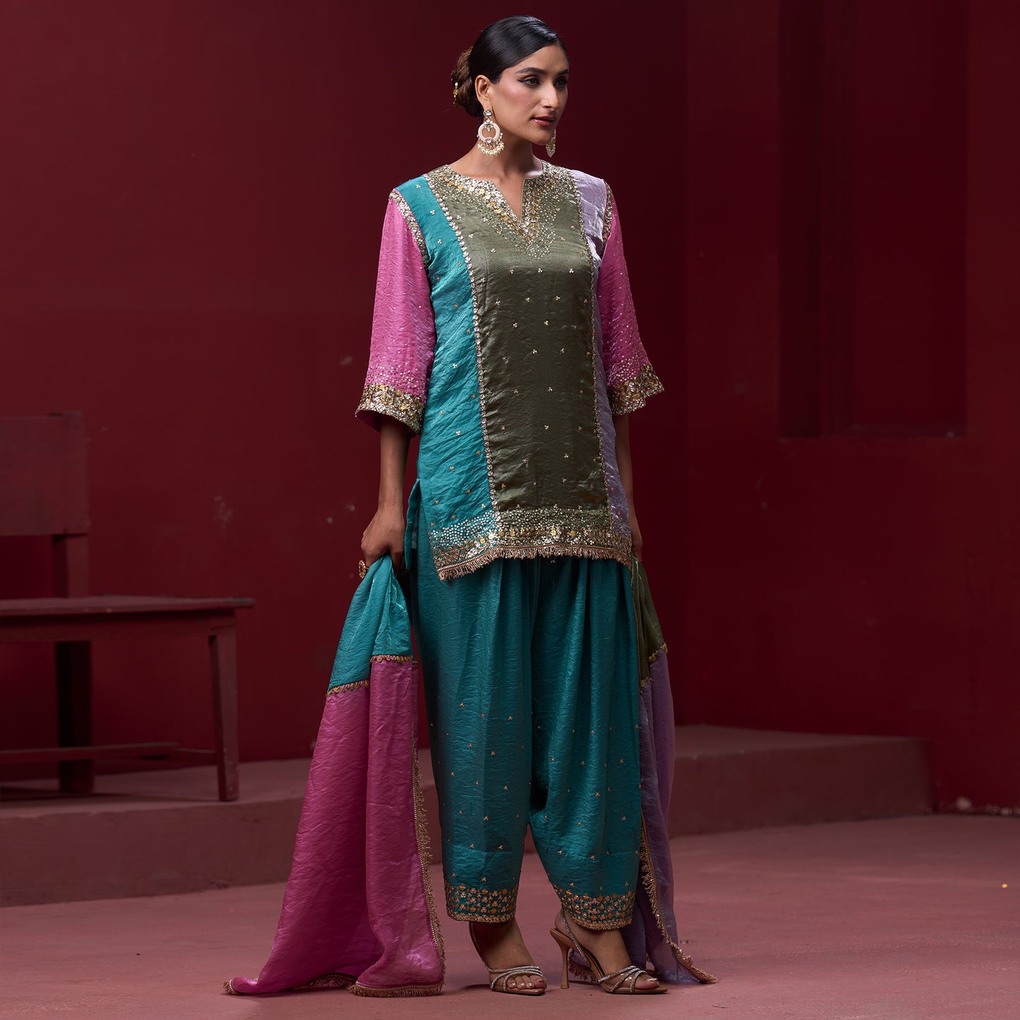 Farshi Candy 4 Color Pant with Embellished kurta and Dupatta