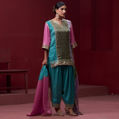 Farshi Candy 4 Color Pant with Embellished kurta and Dupatta
