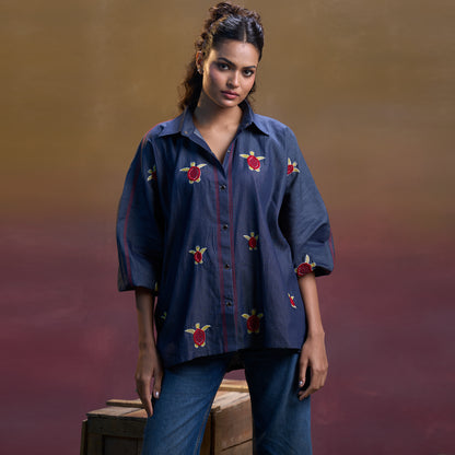 Indigo Turtle Trail Denim Shirt