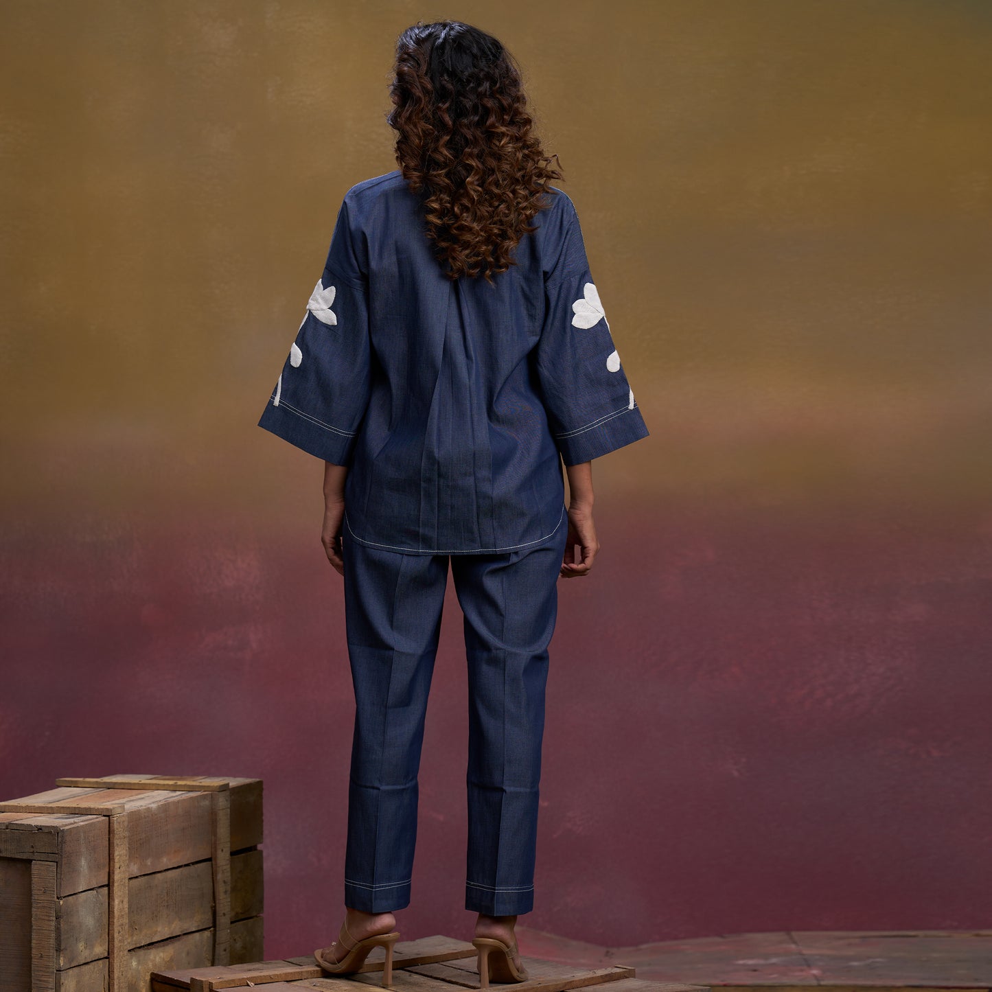 Indigo Leaf Denim Co-ord Set