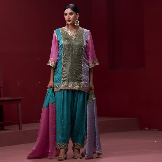 Farshi Candy 4 Color Pant with Embellished kurta and Dupatta