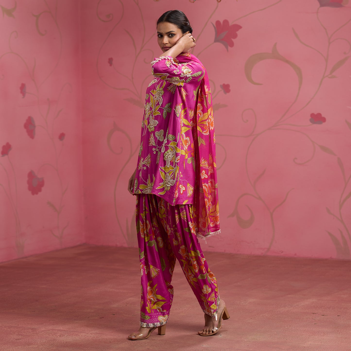 Bloom Story – Rose Pink Bloom Hand-Embroidered Kurta Set