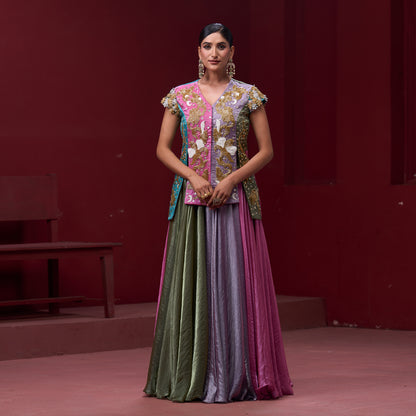 Flare Candy 4 Color Skirt with Embellished Top