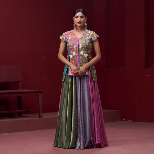 Flare Candy 4 Color Skirt with Embellished Top