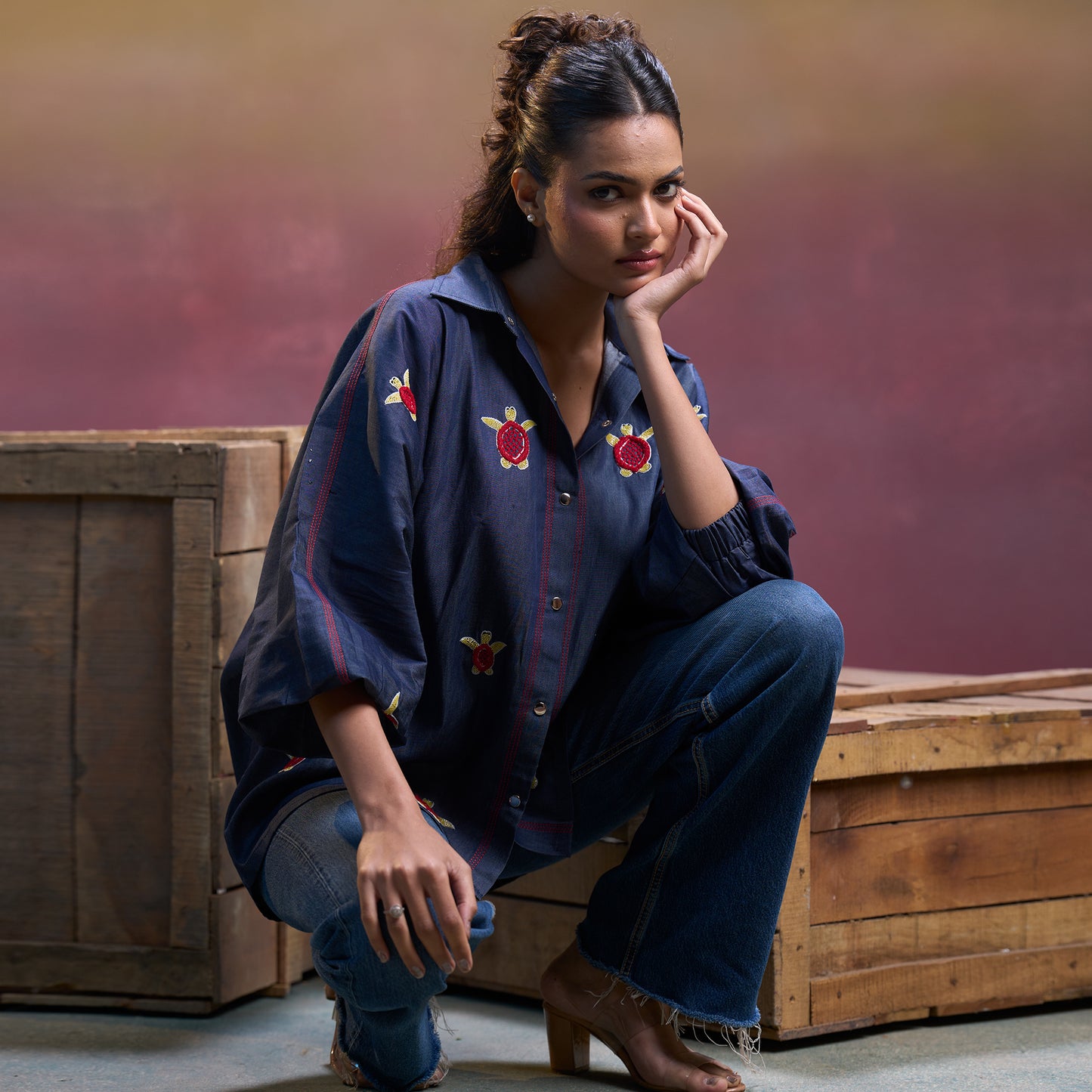 Indigo Turtle Trail Denim Shirt