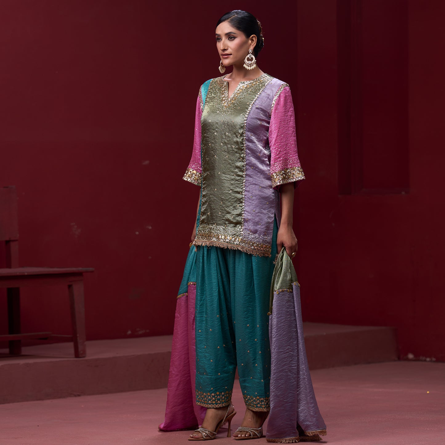Farshi Candy 4 Color Pant with Embellished kurta and Dupatta