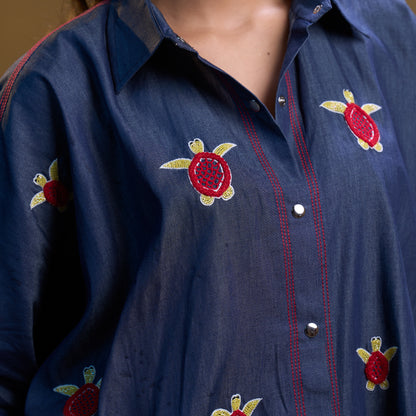 Indigo Turtle Trail Denim Shirt