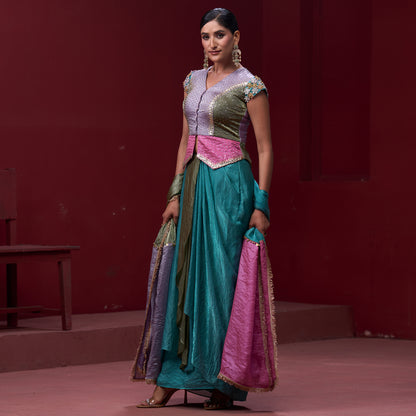 Embellished Candy 4 Color Top with Flare Skirt