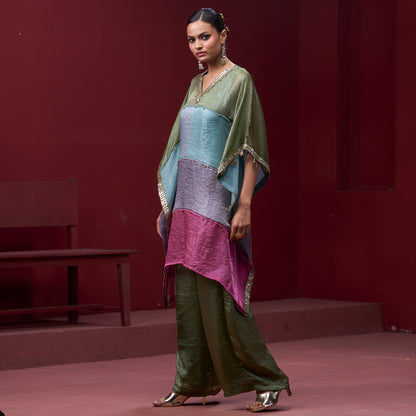 Embellished Candy 4 Color Neck Kaftan Set