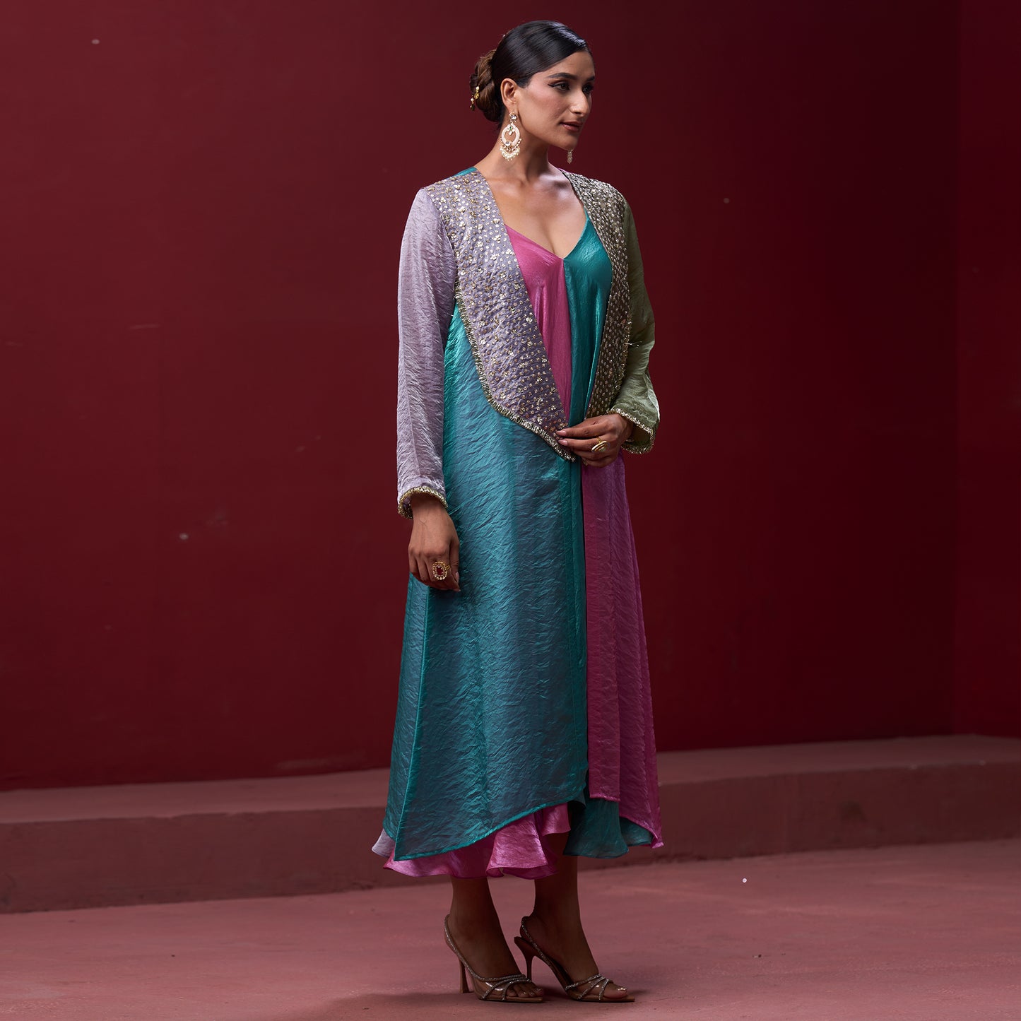 Flare Candy 4 Color dress with embellished jacket