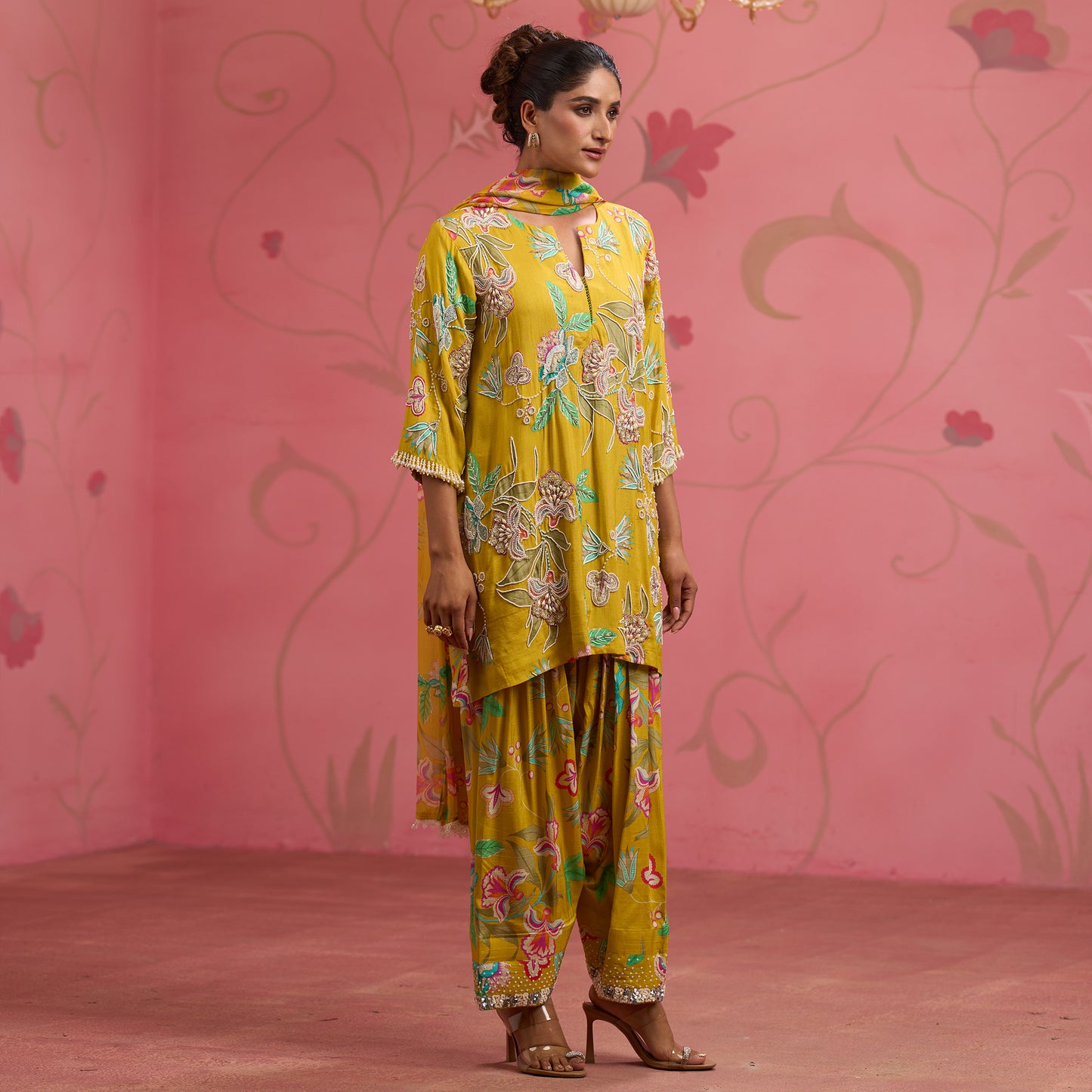 Bloom Story – Mustard Garden Hand-Embroidered Kurta Set
