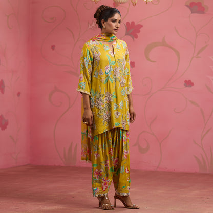 Bloom Story – Mustard Garden Hand-Embroidered Kurta Set