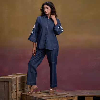 Indigo Leaf Denim Co-ord Set