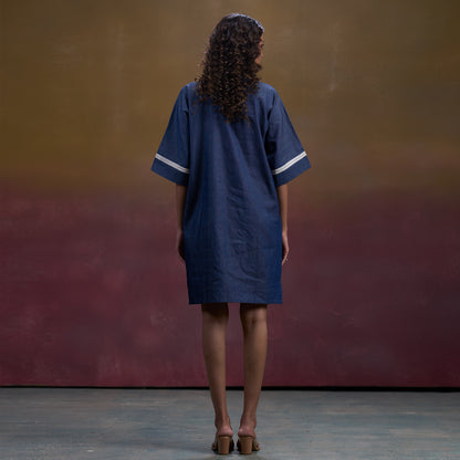 Indigo Bloom Denim Shift Dress