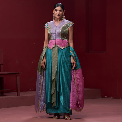 Embellished Candy 4 Color Top with Flare Skirt