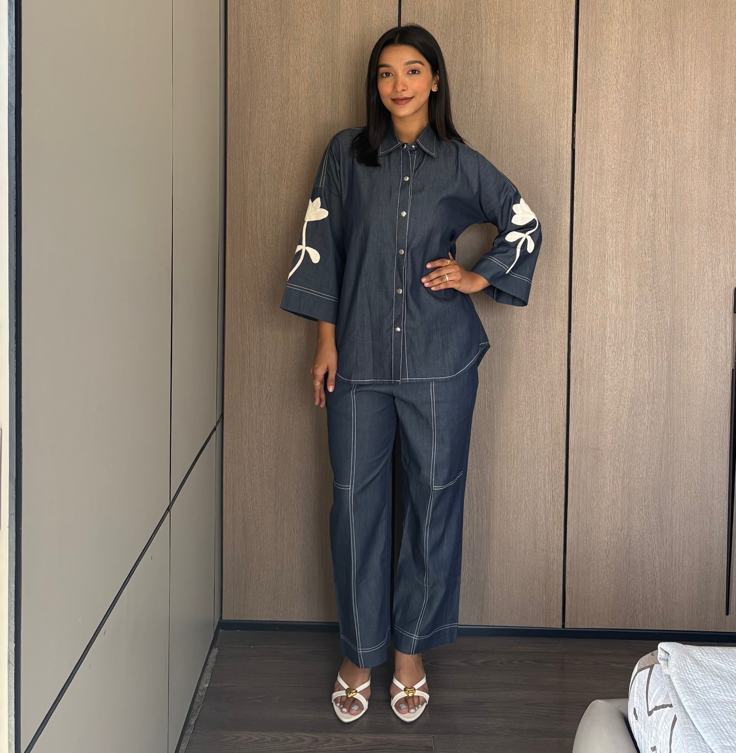 Indigo Leaf Denim Co-ord Set